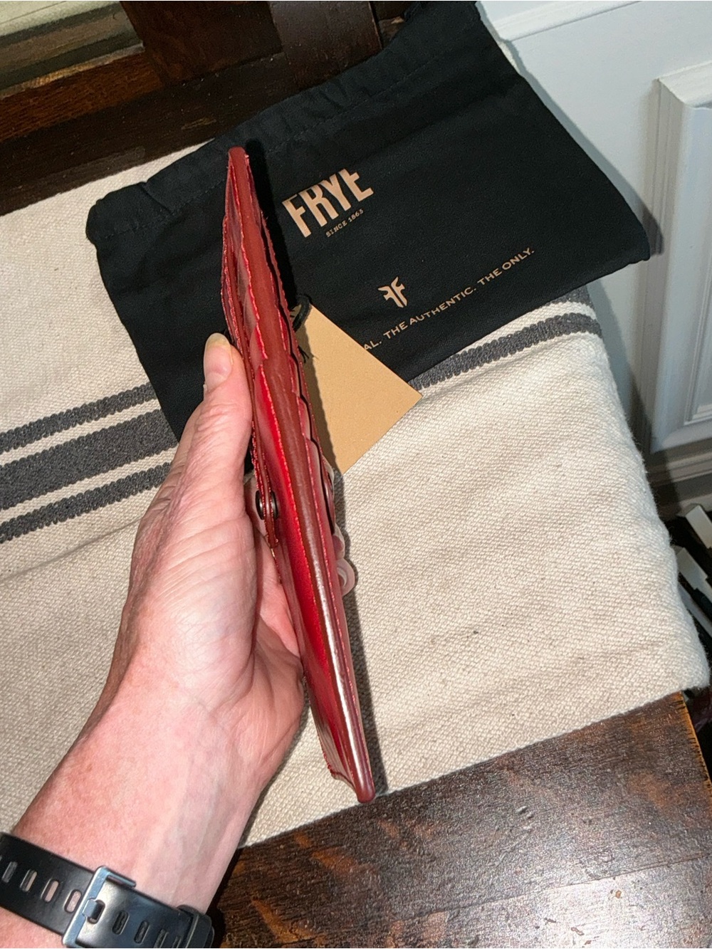 NWT Frye Melissa Leather Snap Card Wallet Red Retail $98 - Picture 8 of 13